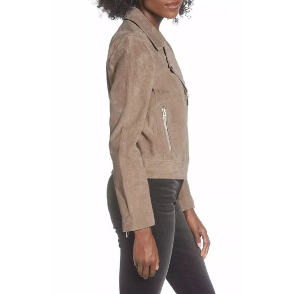 BlankNYC Suede Motorcycle Jacket - Sand Stoner M - Picture 4 of 9
